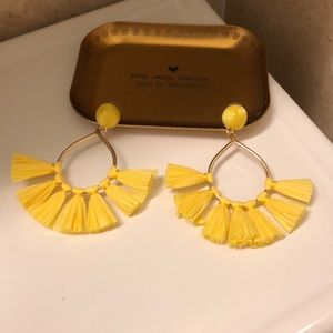 Yellow tassel earrings